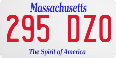 MA license plate 295DZ0
