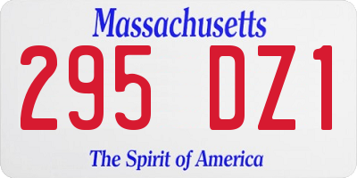 MA license plate 295DZ1