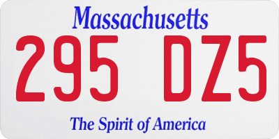 MA license plate 295DZ5