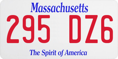 MA license plate 295DZ6