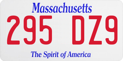 MA license plate 295DZ9