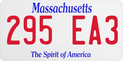 MA license plate 295EA3