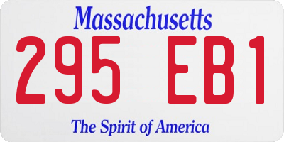 MA license plate 295EB1