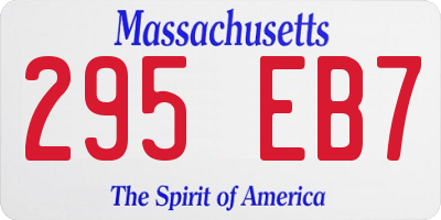 MA license plate 295EB7