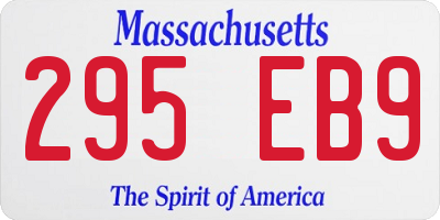 MA license plate 295EB9