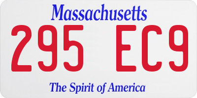 MA license plate 295EC9