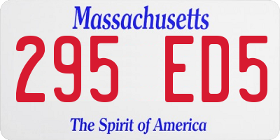 MA license plate 295ED5