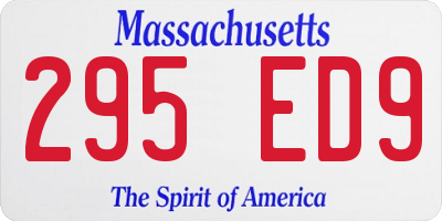 MA license plate 295ED9