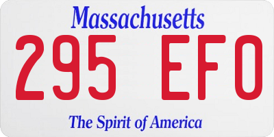 MA license plate 295EF0