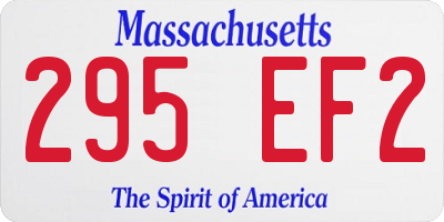 MA license plate 295EF2