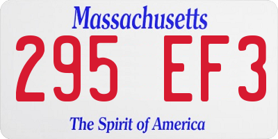 MA license plate 295EF3