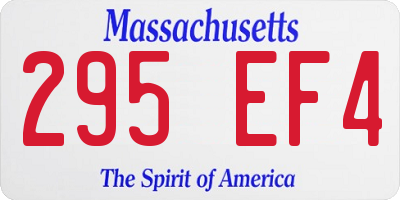 MA license plate 295EF4