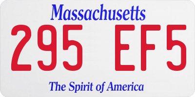 MA license plate 295EF5