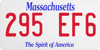 MA license plate 295EF6
