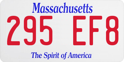 MA license plate 295EF8