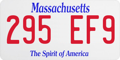 MA license plate 295EF9