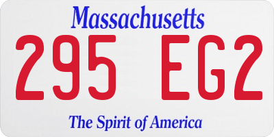 MA license plate 295EG2