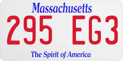 MA license plate 295EG3