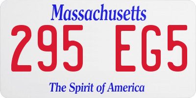 MA license plate 295EG5