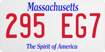 MA license plate 295EG7