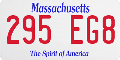 MA license plate 295EG8