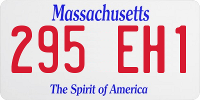 MA license plate 295EH1