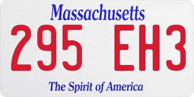 MA license plate 295EH3