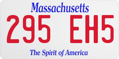 MA license plate 295EH5