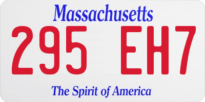 MA license plate 295EH7