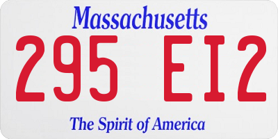 MA license plate 295EI2