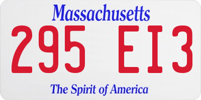 MA license plate 295EI3