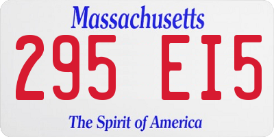 MA license plate 295EI5