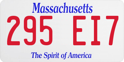 MA license plate 295EI7