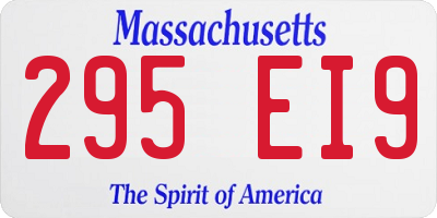 MA license plate 295EI9