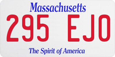 MA license plate 295EJ0
