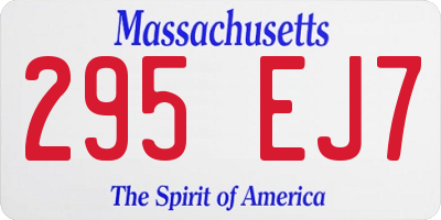 MA license plate 295EJ7