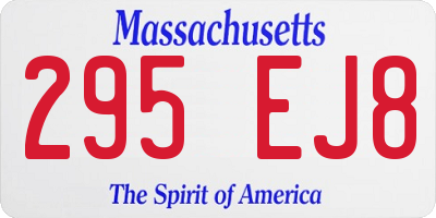 MA license plate 295EJ8