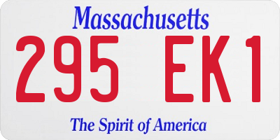 MA license plate 295EK1