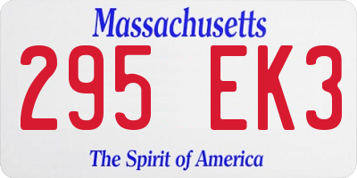 MA license plate 295EK3
