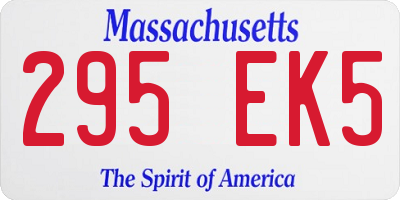 MA license plate 295EK5