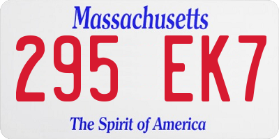 MA license plate 295EK7
