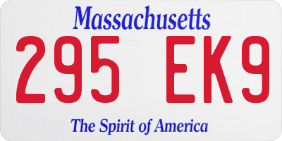 MA license plate 295EK9