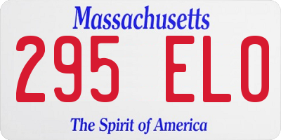 MA license plate 295EL0