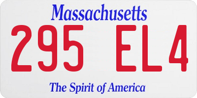MA license plate 295EL4