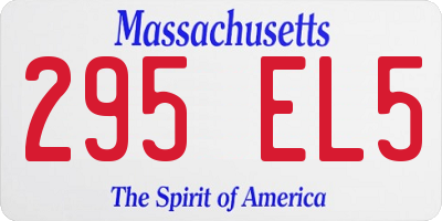 MA license plate 295EL5