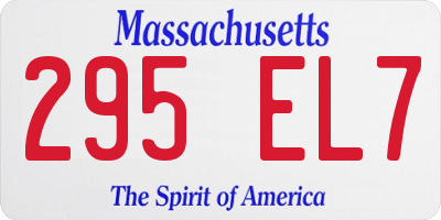 MA license plate 295EL7