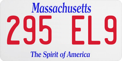 MA license plate 295EL9