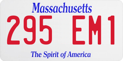 MA license plate 295EM1
