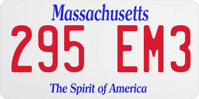 MA license plate 295EM3
