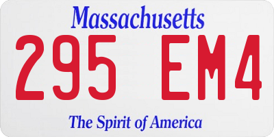 MA license plate 295EM4